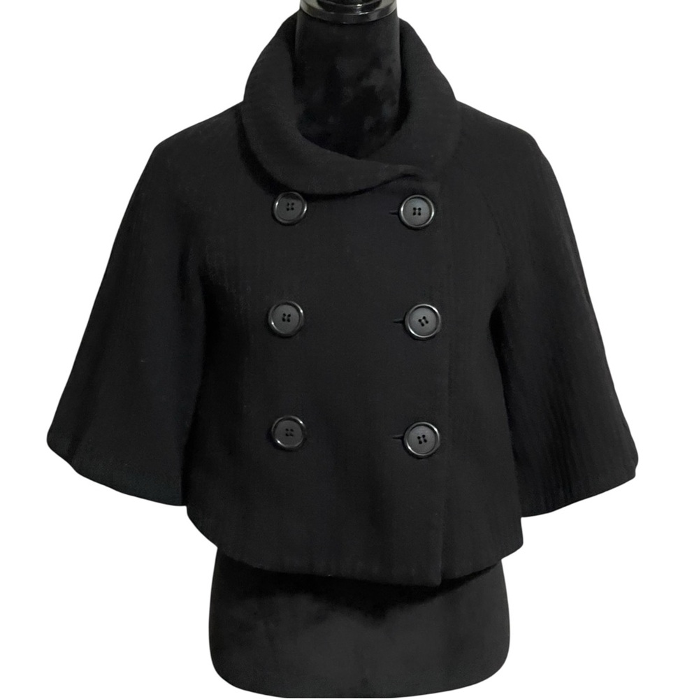 ZARA ELEGANT BLACK RIBBED CAPLET SZ MED EUC